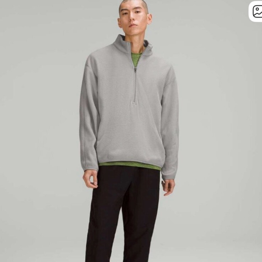 Lululemon Oversized-Fit Fleece Half Zip Pullover  Cozy Warm Gull Gray S unisex